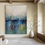 Colorful with Blurred Horizons "Dreamy Dusk" Abstract Landscape Painting On Canvas PS1120