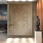 “Beige Textured Sketch” - Beige Abstract Minimalist Painting On Canvas PS0688