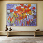 “Colorful Cubist Flowers” - Cubist Oil Painting On Canvas DKS853