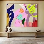 “Neon - Pastel Abstract Play” Abstract Painting On Canvas DKS200