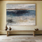“Blue - Grey Coastal Serenity” Abstract Painting On Canvas DKS288