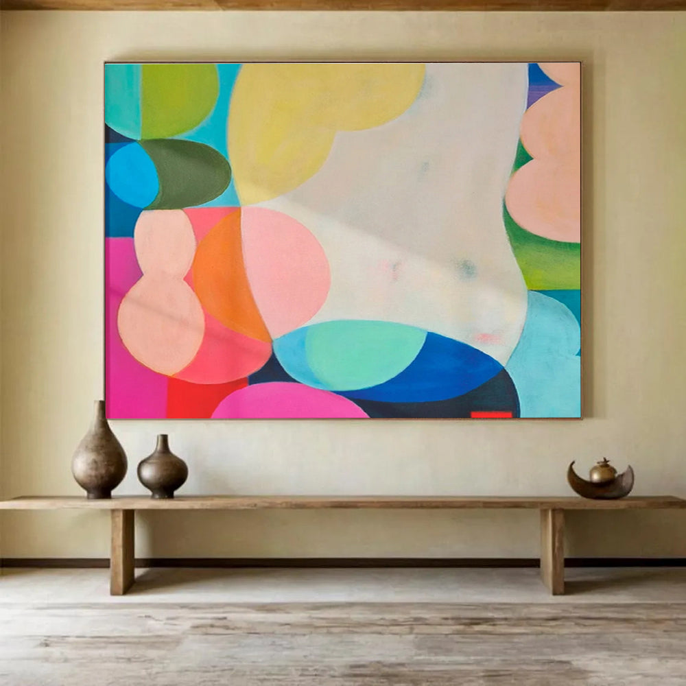 Colorful Geometric Abstract Painting On Canvas DKS056