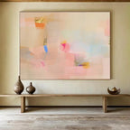 Pastel Color Block Abstract Painting On Canvas DKS033