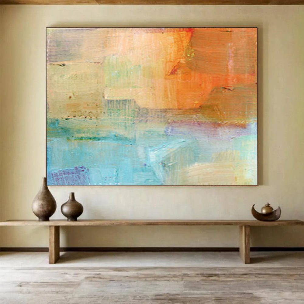 “Color - blend Abstract” - Soft - toned Abstract Painting On Canvas DKS401