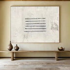 “Black - White Linear Minimalist” - Abstract Painting On Canvas PT262