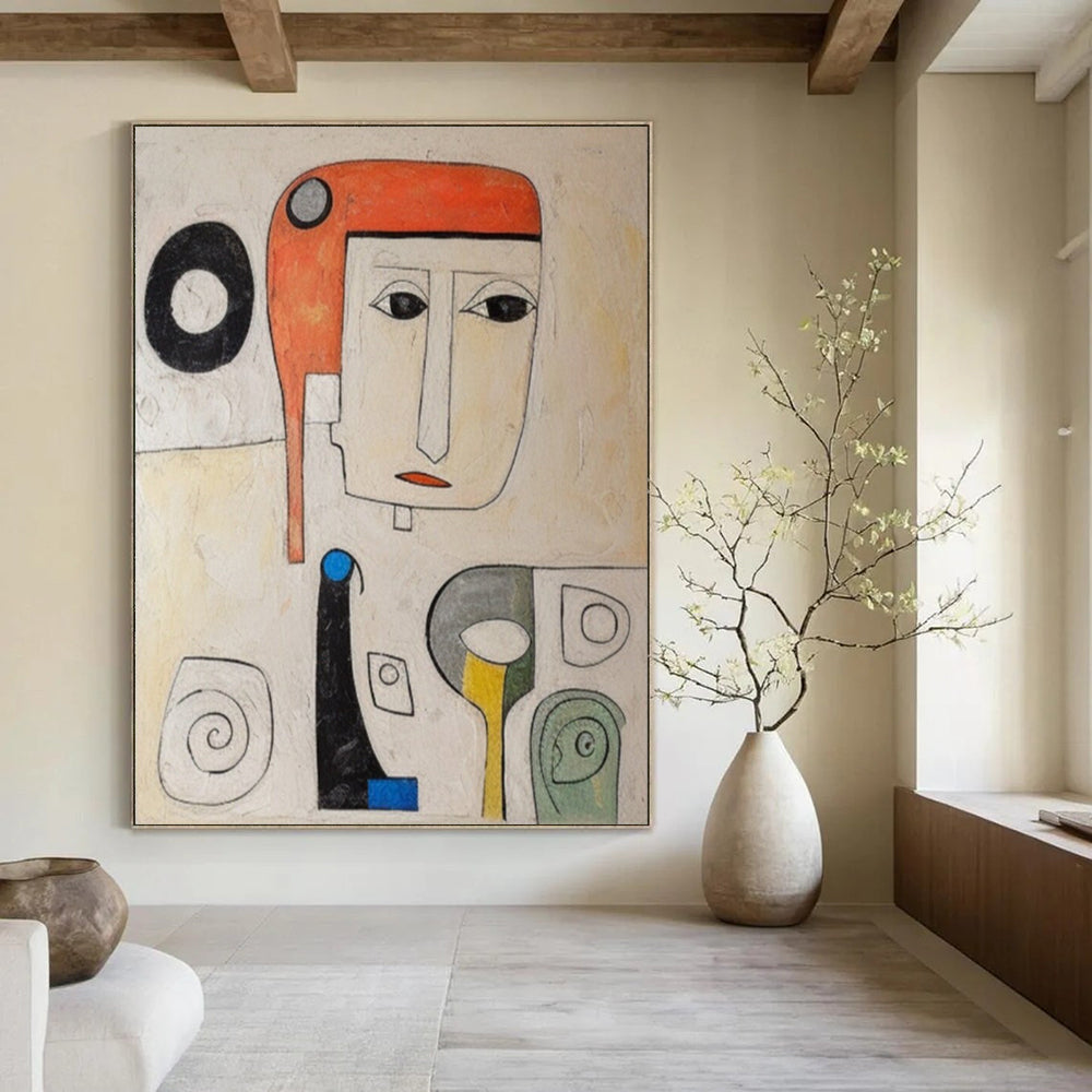 “Colorful Cubist Face” - Cubist Portrait Painting On Canvas DS004