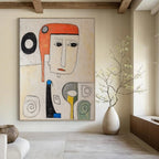 “Colorful Cubist Face” - Cubist Portrait Painting On Canvas DS004