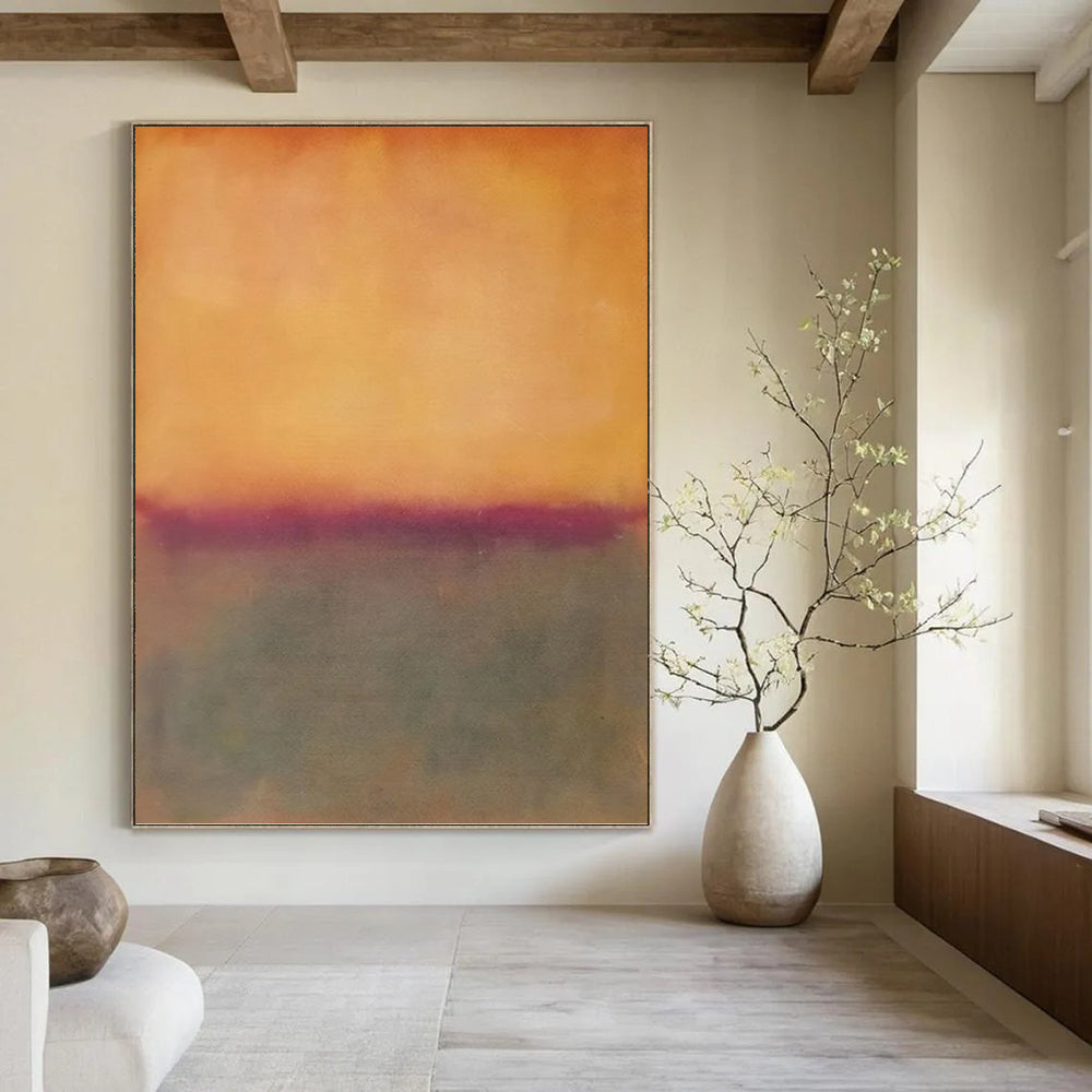 “Orange - Purple Gradient” - Minimalist, Abstract - Hued Painting On Canvas PT1602