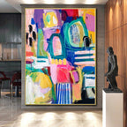 “Vibrant Abstract Mosaic” - Contemporary Abstract Painting On Canvas PS0077