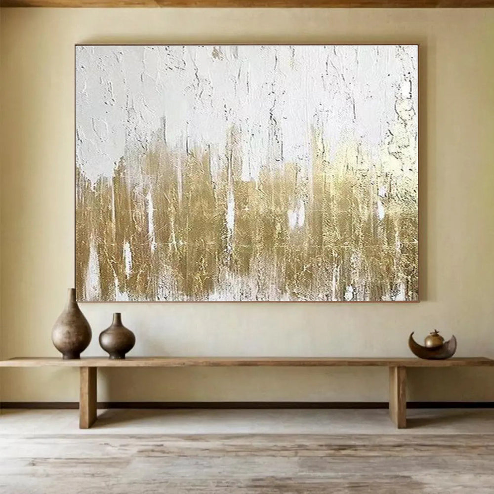 “Gilded Cityscape” - Luxe Abstract Painting On Canvas DKS427