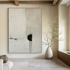 Black and White Minimalist, "Monochrome Drip" – Abstract Minimalist Painting On Canvas PS0934
