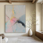 Pastel Hues with Gold Accents "Gilded Dream" Abstract Painting On Canvas PS1179