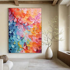 “Colorful Leaf Canopy” - Impasto Landscape Painting On Canvas PT2219