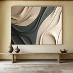 “3D Curved Abstract” - Sculptural Abstract Art On Canvas DKS523