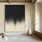 “Black - White Gradient” - Subtle Abstract Painting On Canvas PS0156