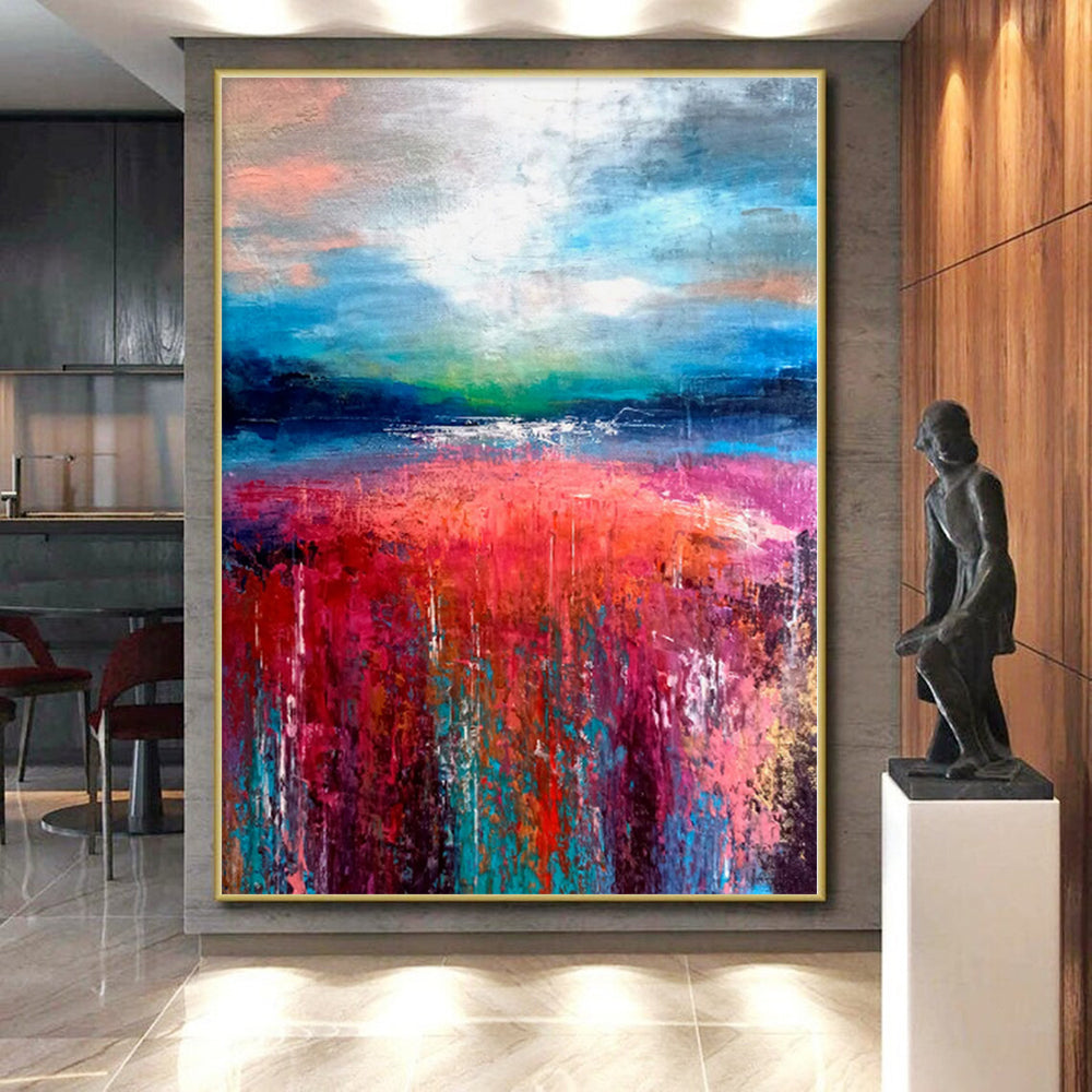 “Vibrant Field Abstract” - Abstract Landscape - Inspired Painting On Canvas PS0012