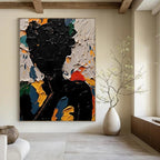 “Colorful Abstract Figure” - Vibrant Figurative Painting On Canvas DS308