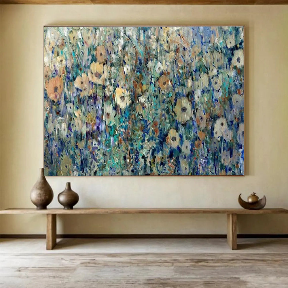 “Colorful Wildflower Field” - Impressionistic Oil Painting On Canvas DKS897