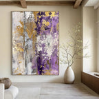 “Purple & Gold Elegance” - Rich Tones & Metallic Accents Painting On Canvas DS134