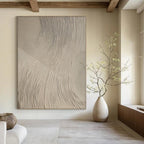 “Beige Textured Abstract” - Minimalist Abstract Painting On Canvas PS0111