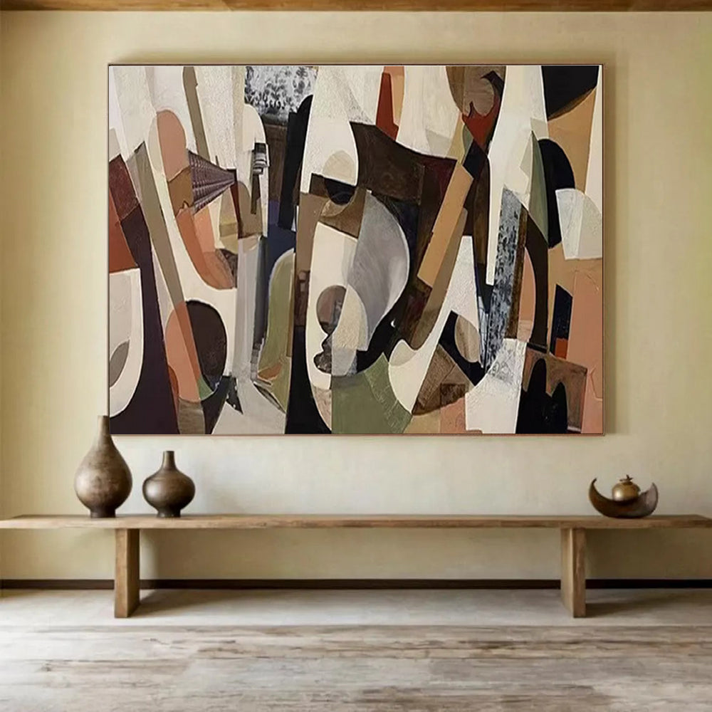 “Geometric Cubist Abstract” - Cubist Abstract Painting, Ideal for Art Gallery & Modern Living Room DKS621