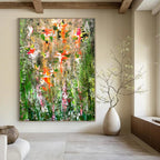 Colorful Floral Impasto Dream - Thick - Painted Abstract Flowers Painting On Canvas PS1236