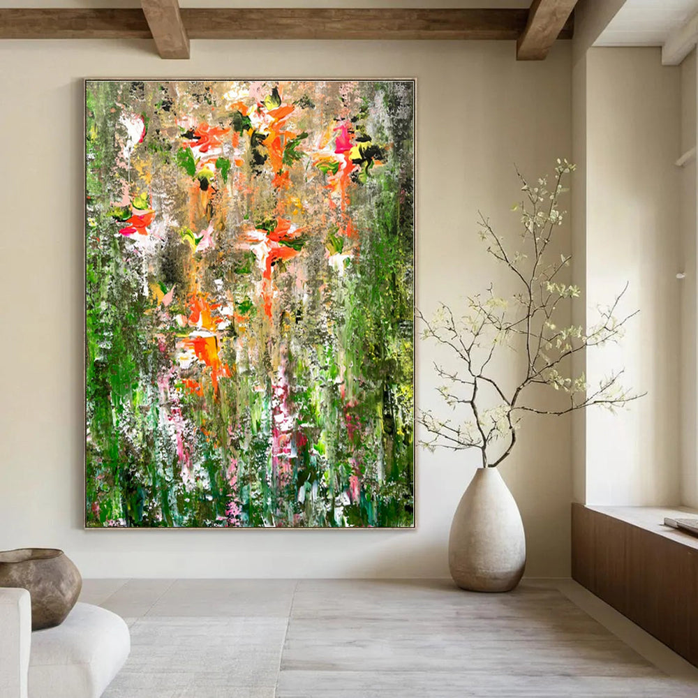 Colorful Floral Impasto Dream - Thick - Painted Abstract Flowers Painting On Canvas PS1236
