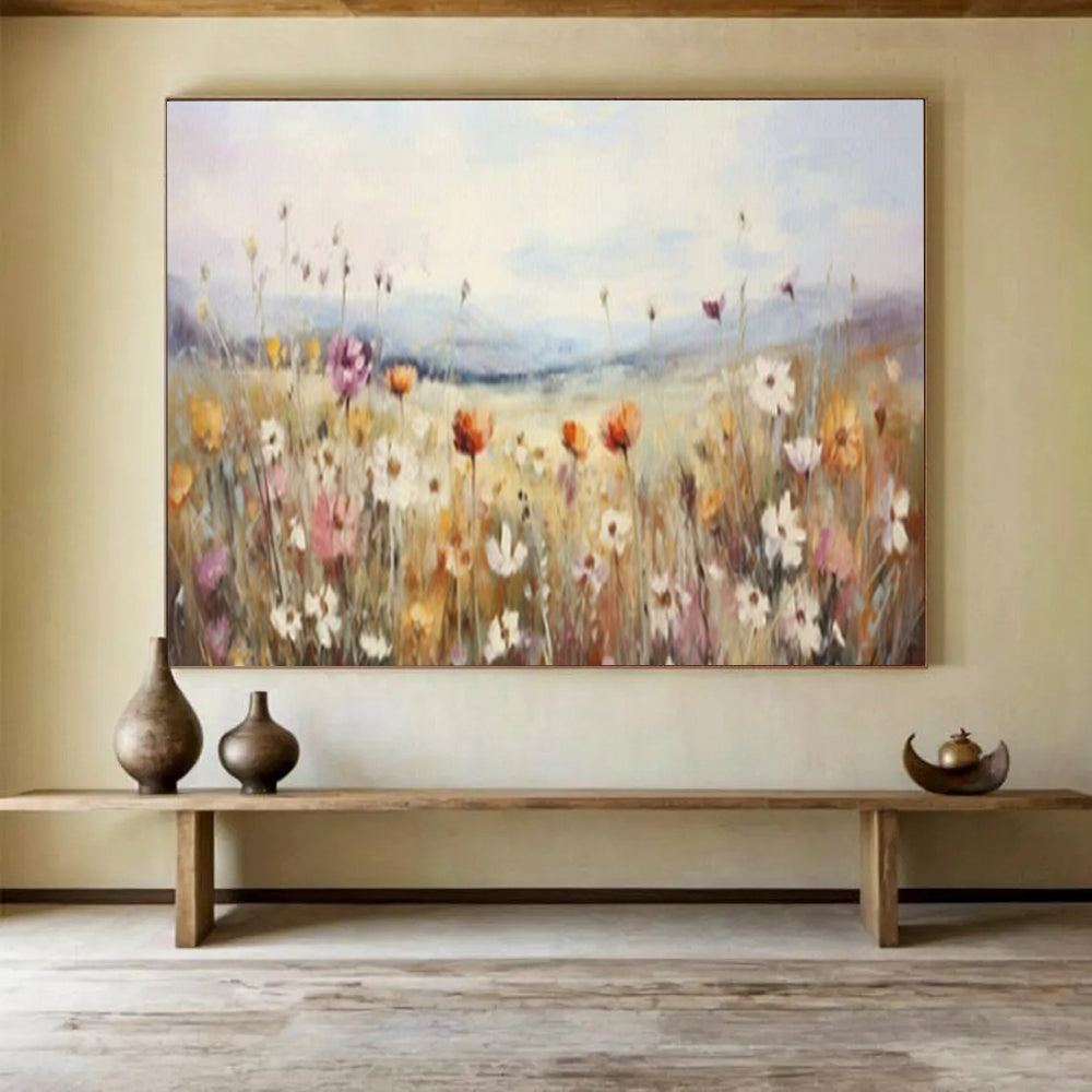 “Colorful Blooms & Meadow Vistas” - Impressionist Floral - Painting On Canvas PT1699