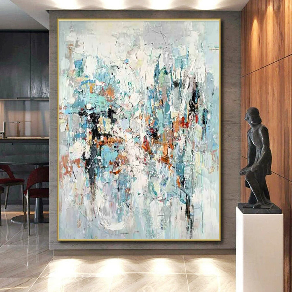 Soft Blues and Grays, "Cloudy Reverie" – Abstract Impressionist Painting On Canvas PS0890