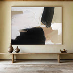 Neutral Palette with Contrast - Elegant Abstract Painting On Canvas DKS316