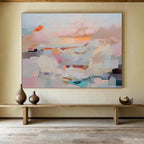 “Pastel Block Abstract” - Gentle Abstract Painting On Canvas DKS410