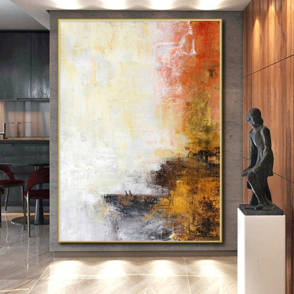 “Warm Tones Abstract” - Minimalist Abstract Painting On Canvas PS0066