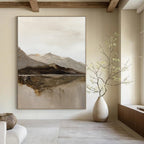 “Mountain and Lake Reflection” - Landscape - Inspired Abstract Painting On Canvas DS358