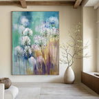 Dandelion Dreams Soft - Hued Floral Impasto, Painting On Canvas PT2151
