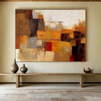 “Earthy Color Blocks” - Abstract Oil Painting on Canvas PT1505