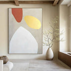Terracotta, Gold, and White, "Elegant Simplicity" – Minimalist Abstract Painting On Canvas PS0996