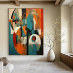 Bold Colors with Interlocking Circles "Colorful Connections" Abstract Painting On Canvas PS1259