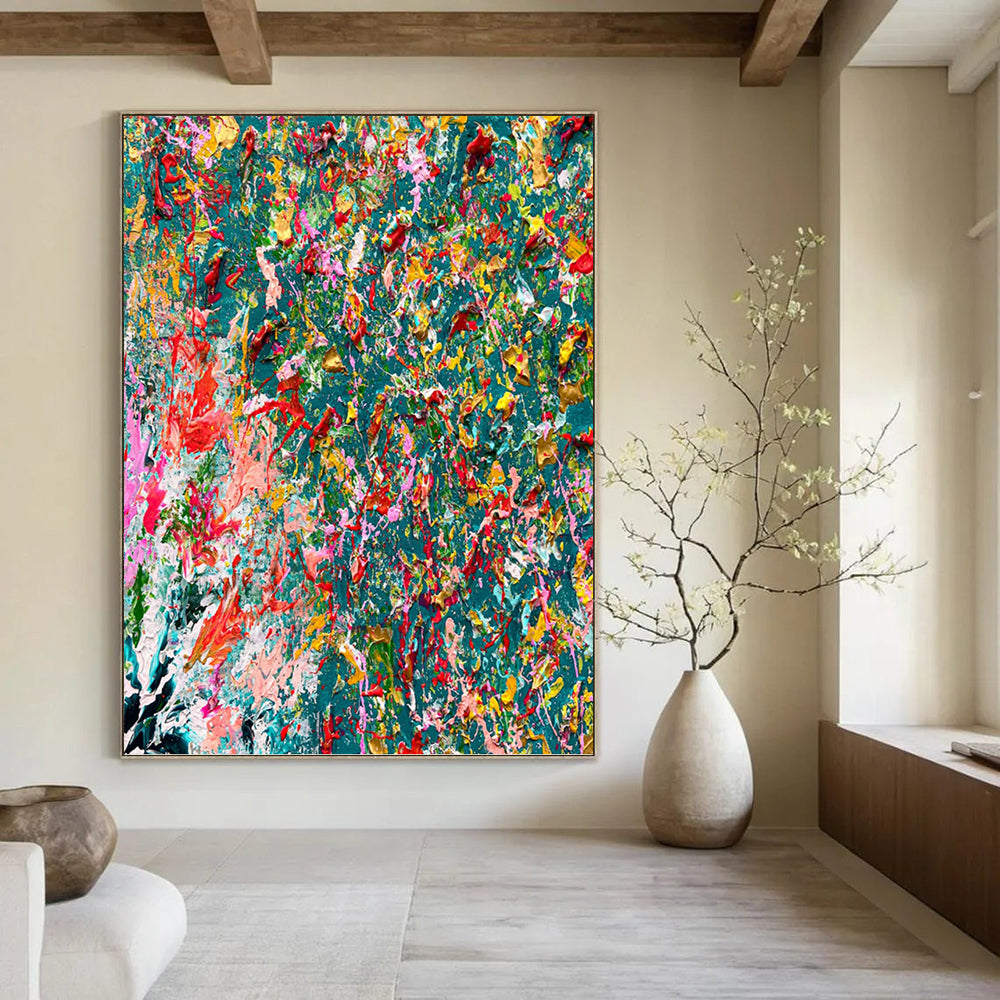 “Vibrant Color Explosion” - Abstract, Energetic - Styled Painting On Canvas PT1682