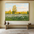 “Sunny Meadow with Horse” - Realistic Landscape Painting On Canvas PT216