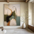 “Multicolor Abstract with Curved Lines” - Energetic Abstract Painting On Canvas DS365