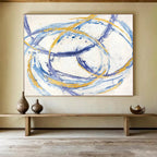 “Blue and Gold Swirl” - Abstract Expressionist Painting On Canvas DKS847