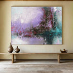 Pastel Purple - Teal Abstract - Dreamy Impressionistic Painting On Canvas DKS380