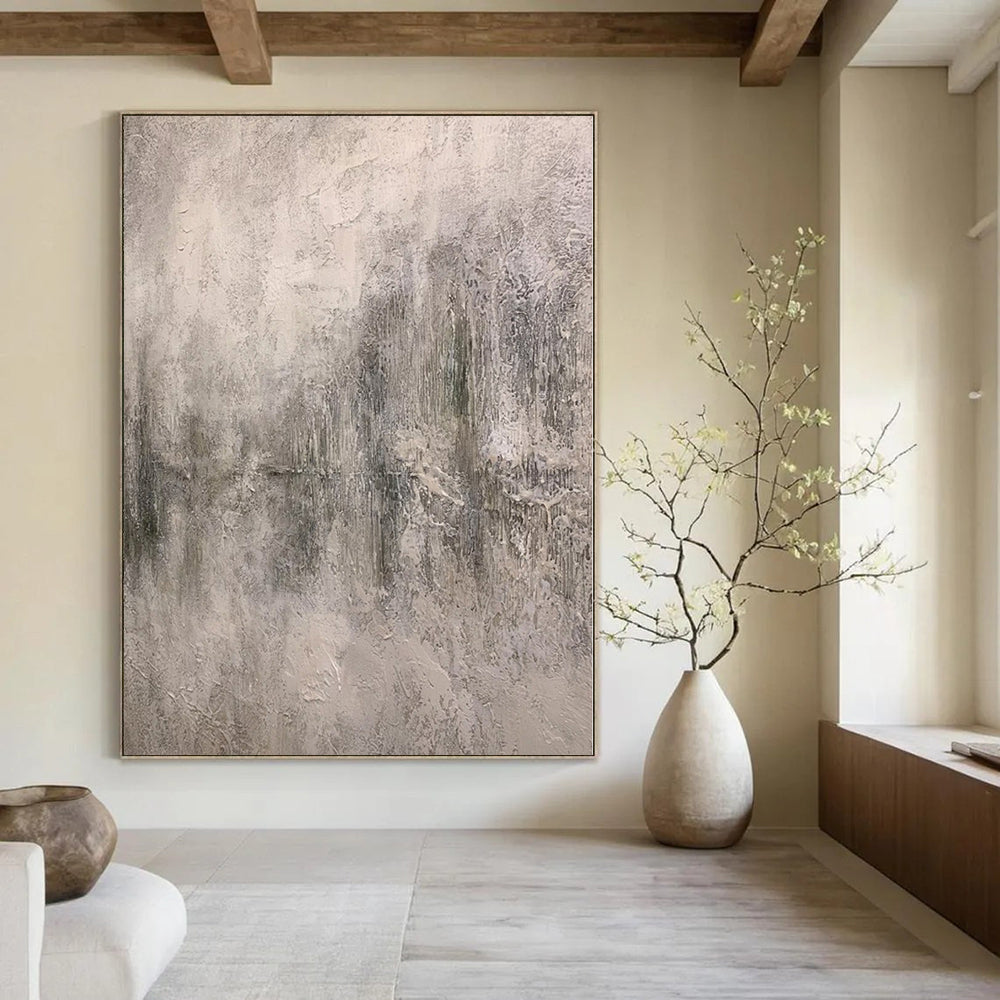 “Gray Textured Abstract” - Subtle Abstract Painting On Canvas PS0110