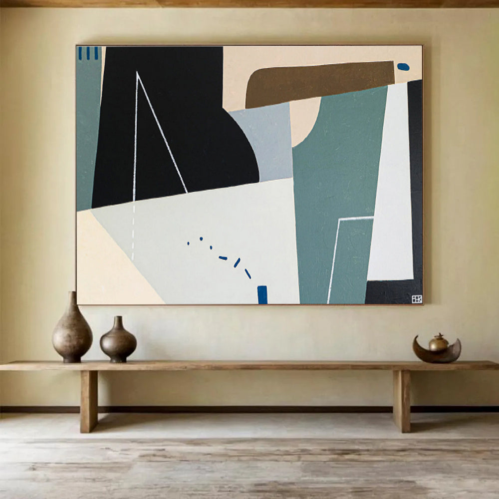 “Minimalist Geometric Abstract” - Abstract Painting On Canvas DKS553