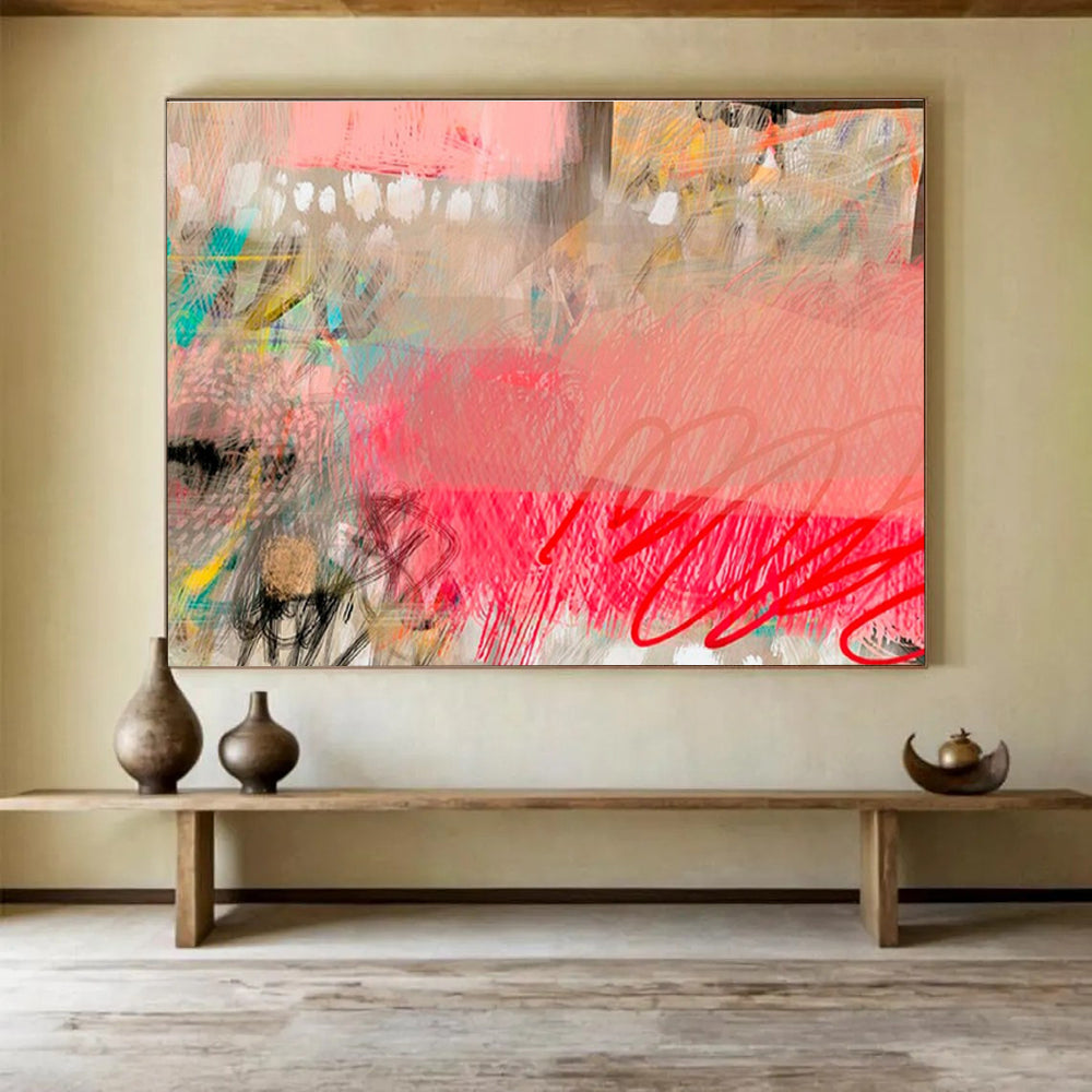 “Blush - Toned Abstract Fusion” Abstract Painting On Canvas DKS206