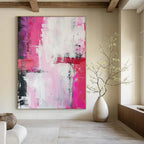 Pink - Purple Abstract Fusion Painting On Canvas DS114