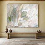 “Teal, Gold, and Pink Abstract Fusion” Abstract Painting On Canvas DKS261