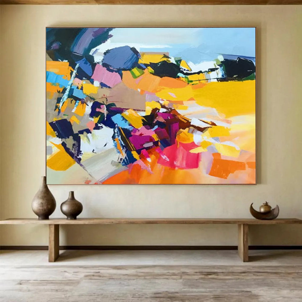 “Bold Color Block Abstract” - Dynamic Modern Painting On Canvas PT187