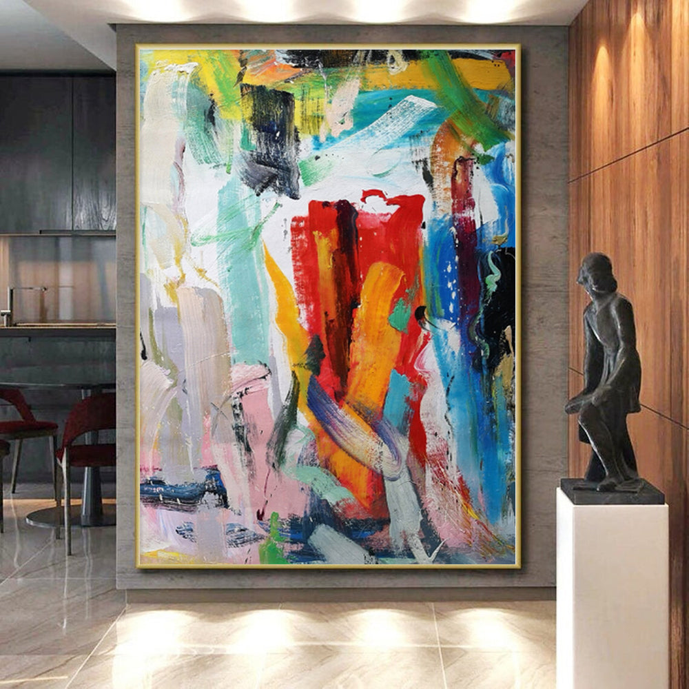 “Colorful Chaos Abstraction” - Multicolor Abstract Painting On Canvas PS0473