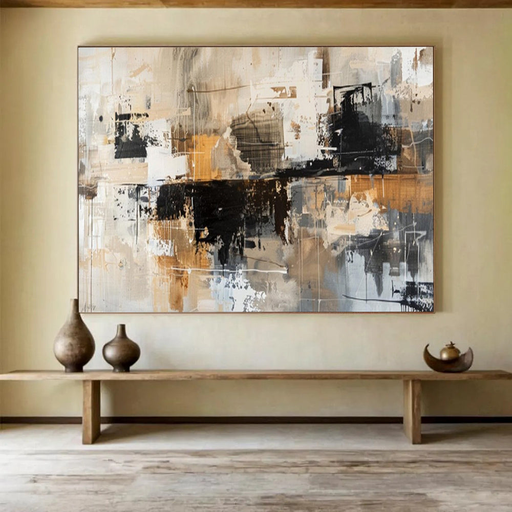 “Neutral Tones & Abstract Shapes” - Abstract Expressionist - Painting On Canvas PT1717